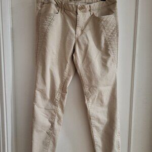 Zara Tan Seamed Biker Skinny Jeans with Ankle Zips - 8